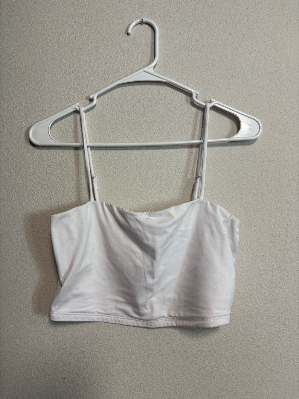 Heart Hips White Cropped Cami with Spaghetti Straps